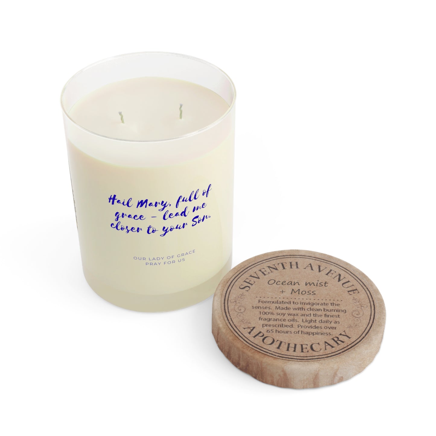 Our Lady of Grace Prayer Candle — Catholic Folk Art Scented Soy Candle