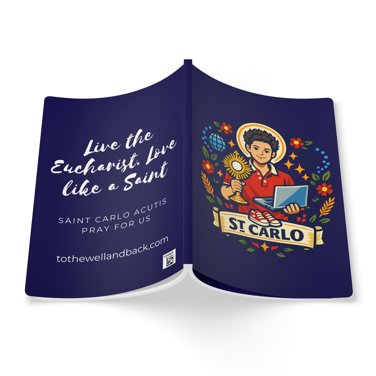 Saint Carlo Acutis Softcover Journal — Catholic Folk Art Prayer Notebook