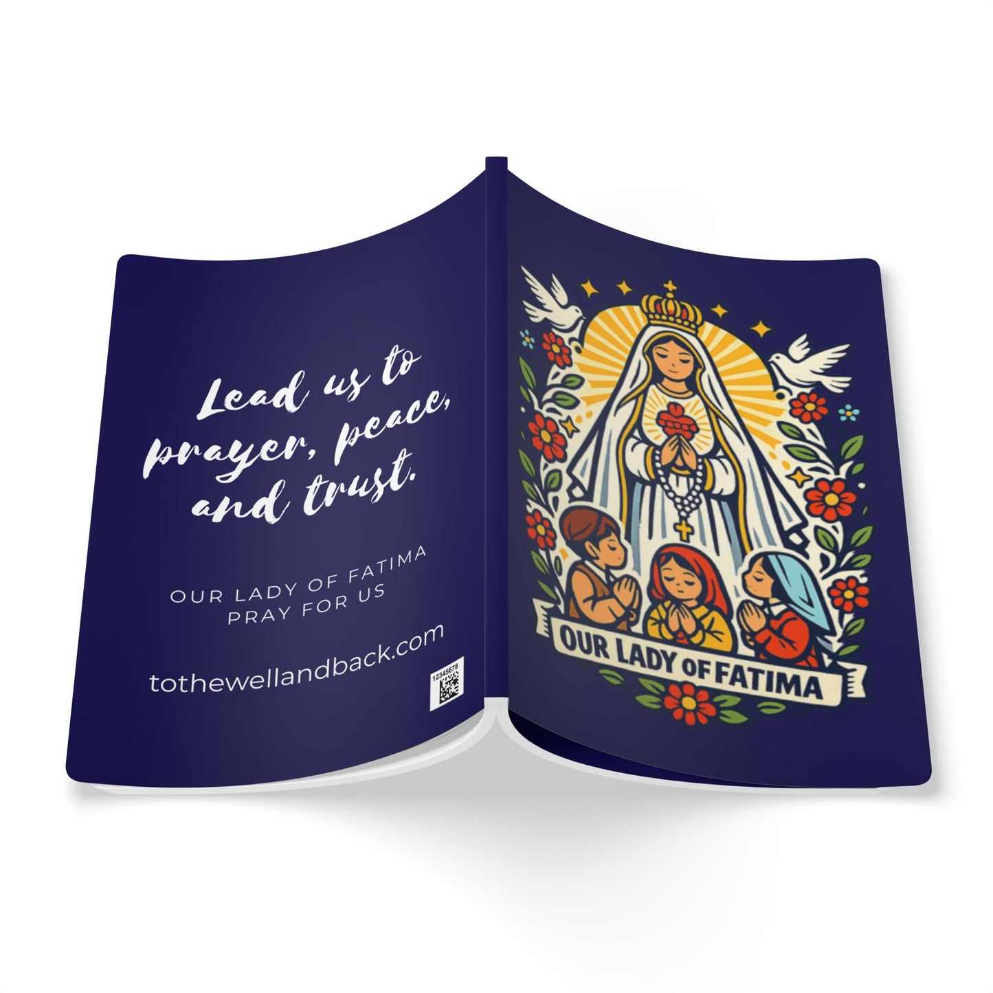 Our Lady of Fatima Softcover Journal — Catholic Folk Art Prayer Notebook