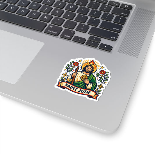 Saint Jude Kiss-Cut Sticker — Catholic Folk Art Decal