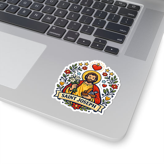 Saint Joseph Kiss-Cut Sticker — Catholic Folk Art Decal