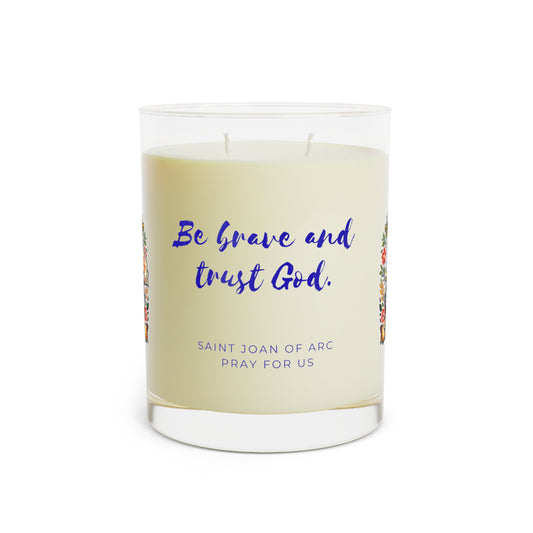 Saint Joan of Arc Prayer Candle — Catholic Folk Art Scented Soy Candle