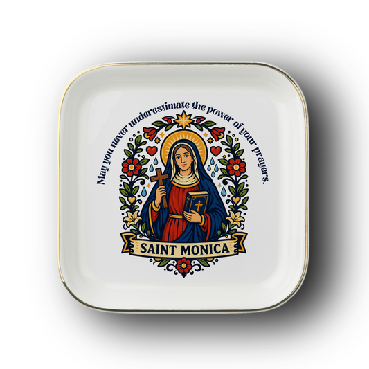 Saint Monica Catholic Jewelry Dish | Inspirational Gift Trinket Dish