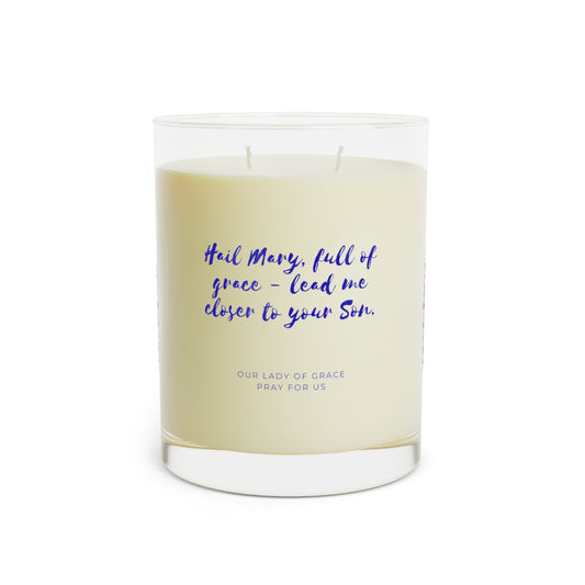 Our Lady of Grace Prayer Candle — Catholic Folk Art Scented Soy Candle
