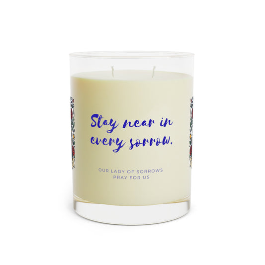 Our Lady of Sorrows Prayer Candle — Catholic Folk Art Scented Soy Candle