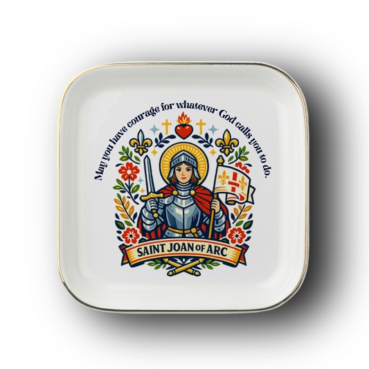 Saint Joan of Arc Catholic Jewelry Dish | Inspirational Gift Trinket