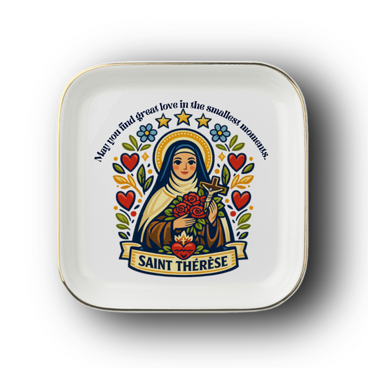 Saint Thérèse Catholic Jewelry Dish | Inspirational Gift Trinket Dish