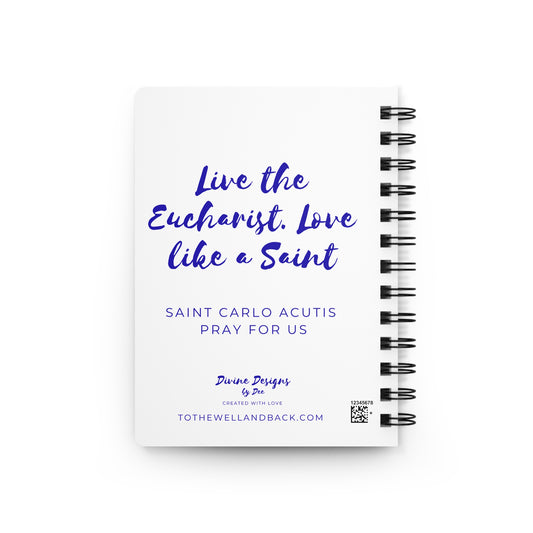 Saint Carlo Acutis Spiral Journal — Catholic Folk Art Prayer Notebook