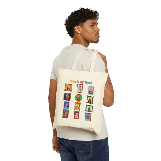 Friends in High Places Catholic Saints Tote Bag — Folk Art