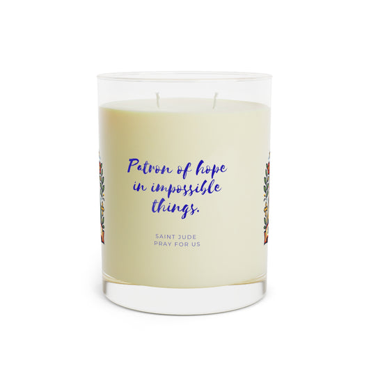 Saint Jude Prayer Candle — Catholic Folk Art Scented Soy Candle