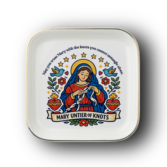 Mary Untier of Knots Catholic Jewelry Dish