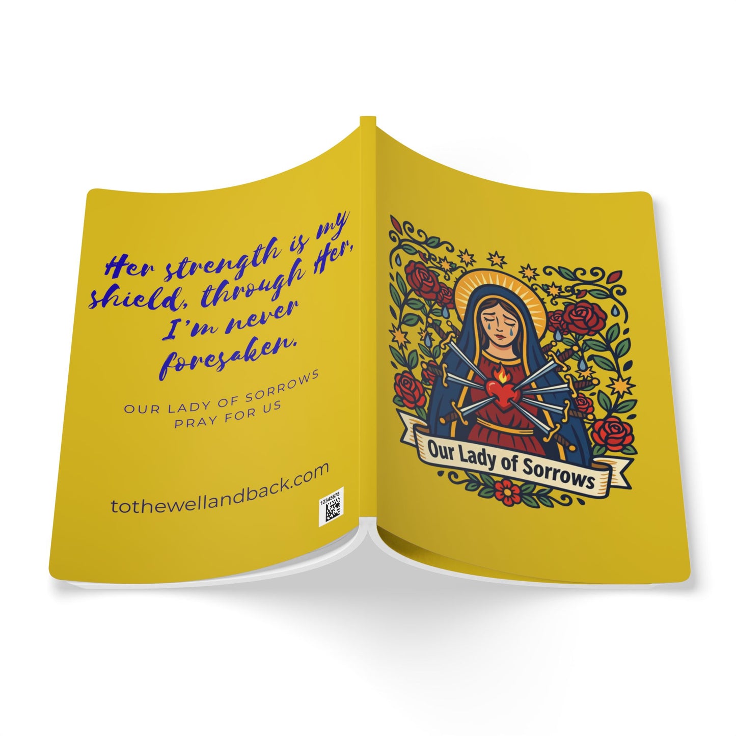 Our Lady of Sorrows Softcover Journal — Catholic Folk Art Prayer Notebook