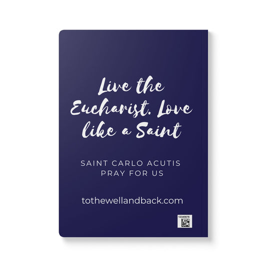 Saint Carlo Acutis Softcover Journal — Catholic Folk Art Prayer Notebook
