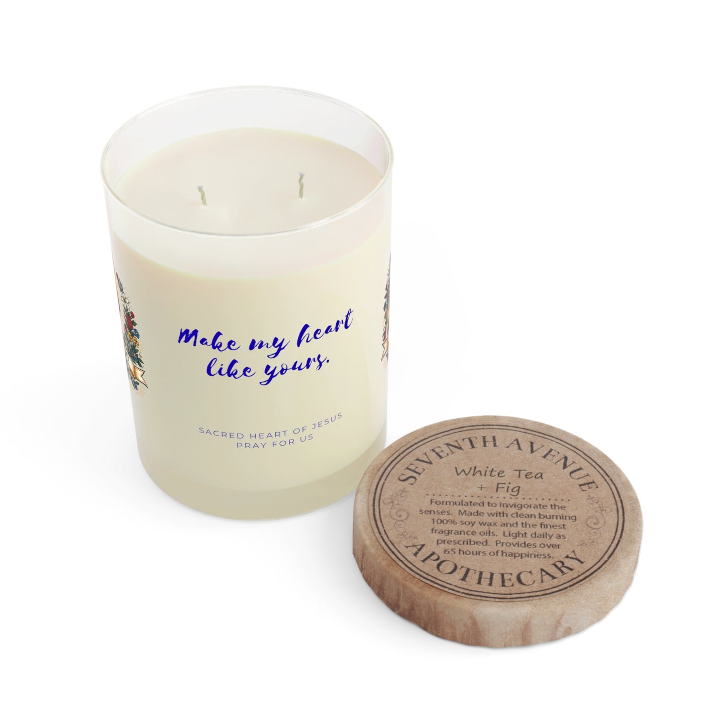 Sacred Heart of Jesus Prayer Candle — Catholic Folk Art Scented Soy Candle
