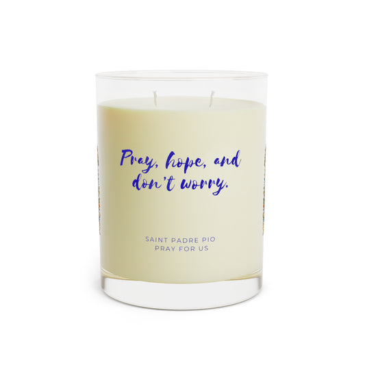 Saint Padre Pio Prayer Candle — Catholic Folk Art Scented Soy Candle