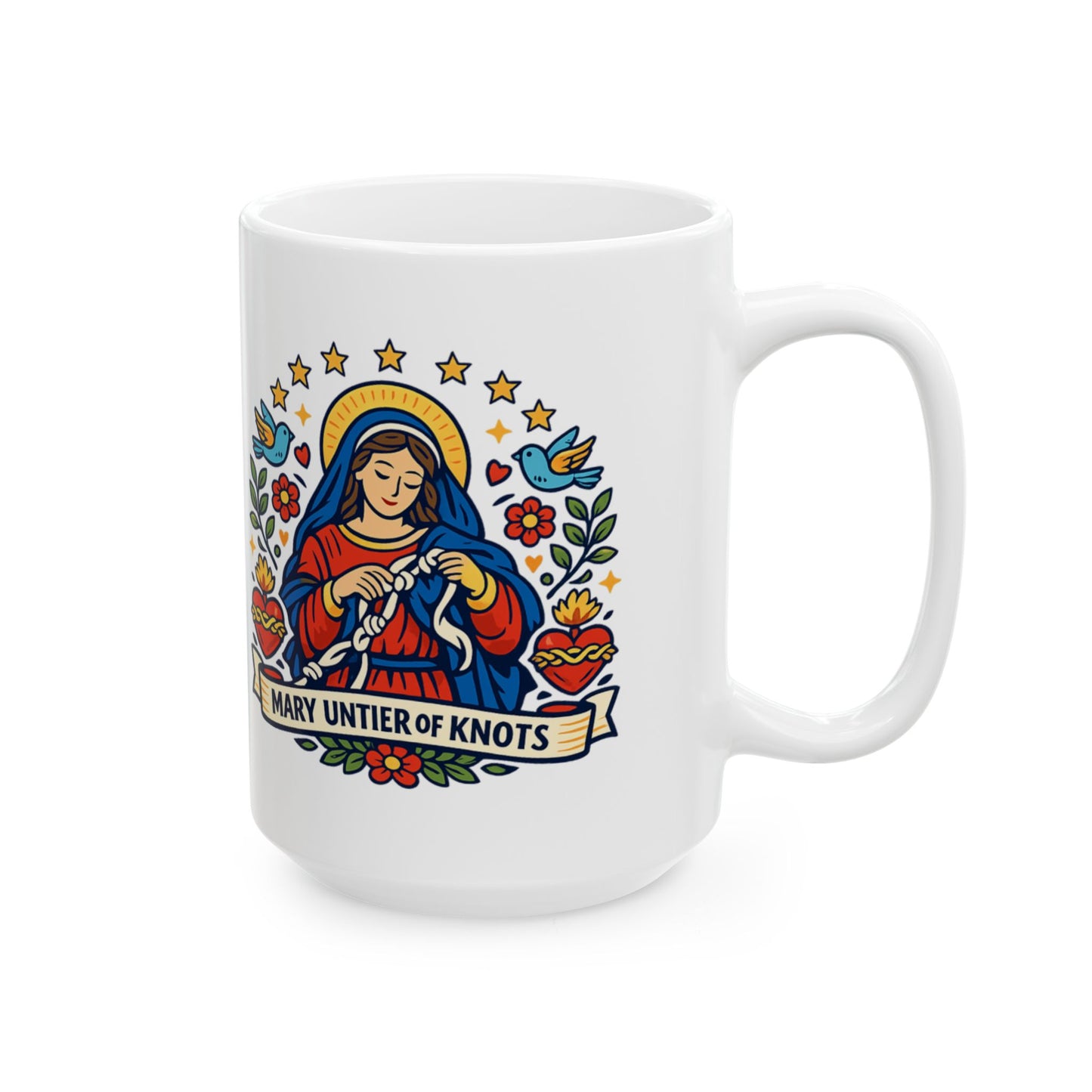 Mary, Untier of Knots Prayer Mug — Catholic Marian Devotion
