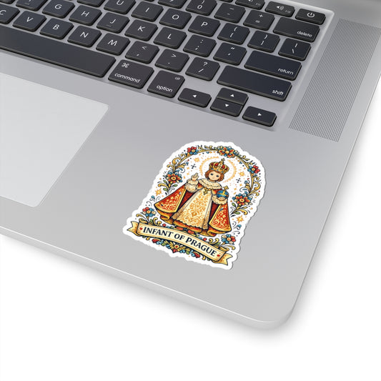 Infant of Prague Kiss-Cut Sticker — Catholic Folk Art Decal