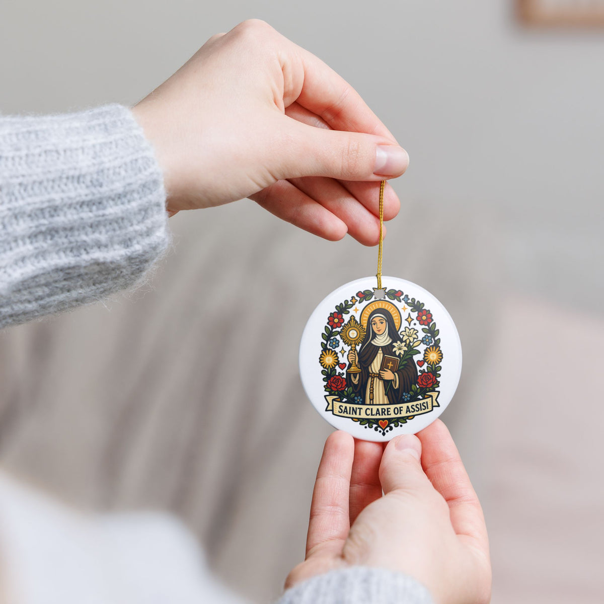 St. Clare of Assisi Catholic Christmas Ornament