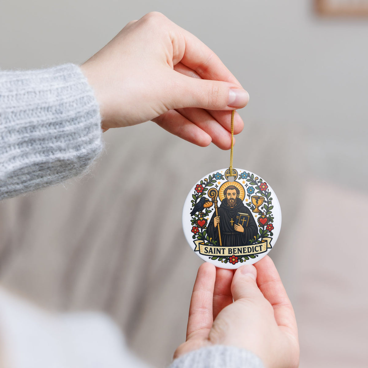 St. Benedict Catholic Christmas Ornament