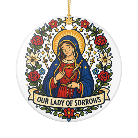 Our Lady of Sorrows Catholic Christmas Ornament