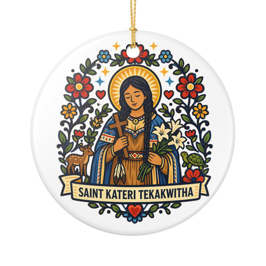 St. Kateri Tekakwitha Catholic Christmas Ornament