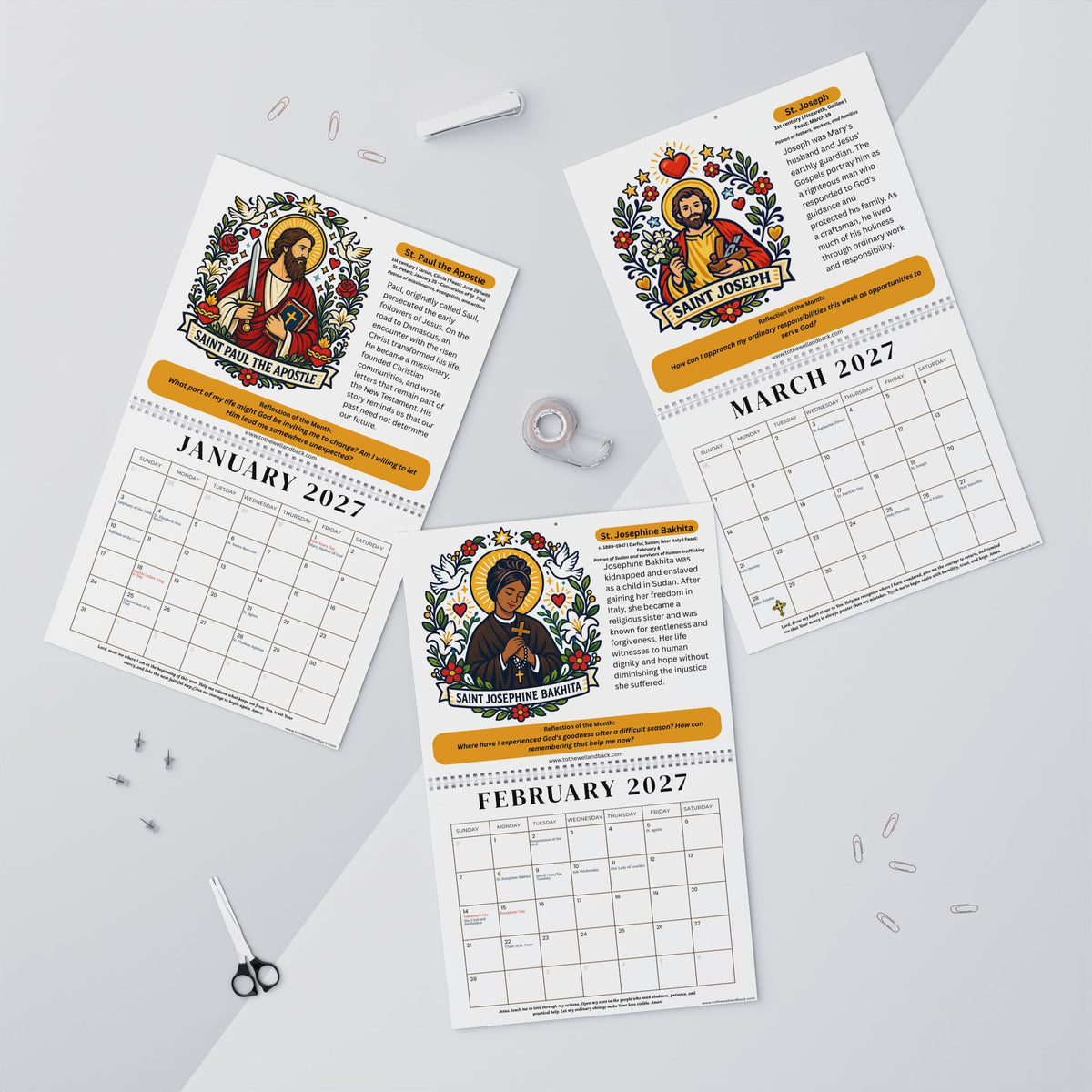 A Year with the Saints 2027 | Catholic Wall Calendar