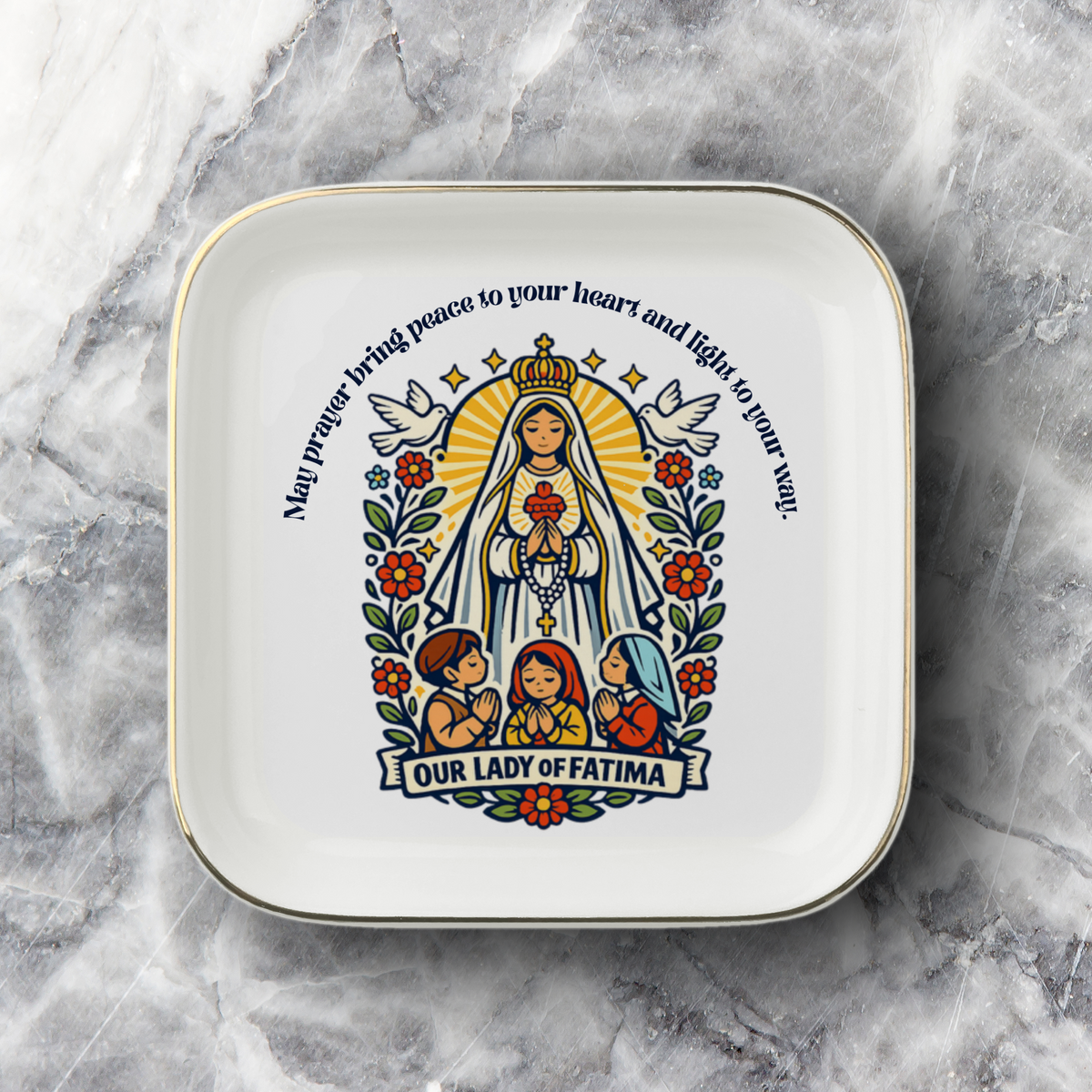 Our Lady of Fatima Catholic Jewelry Dish | Inspirational Gift Trinket