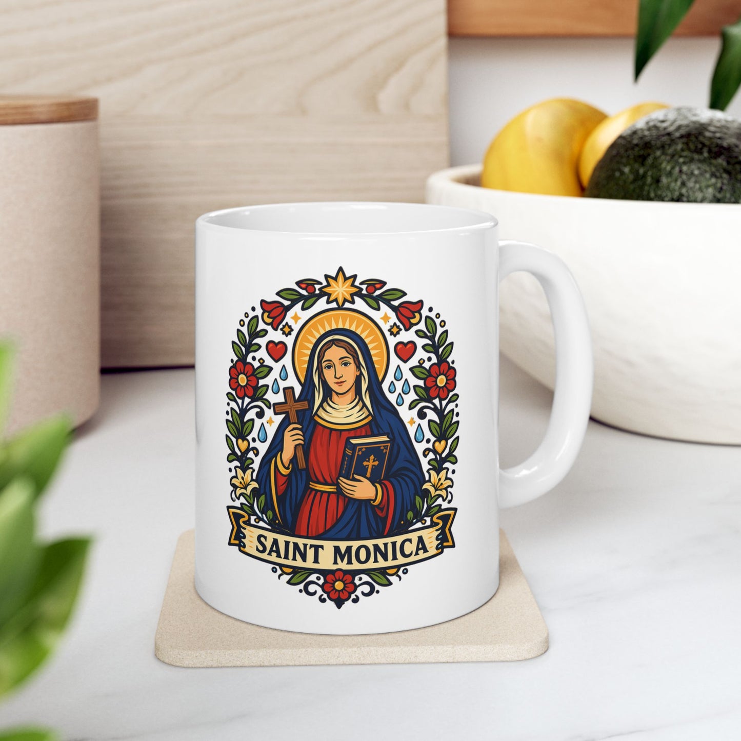 Saint Monica Ceramic Mug — Patron of Mothers & Patient Prayer