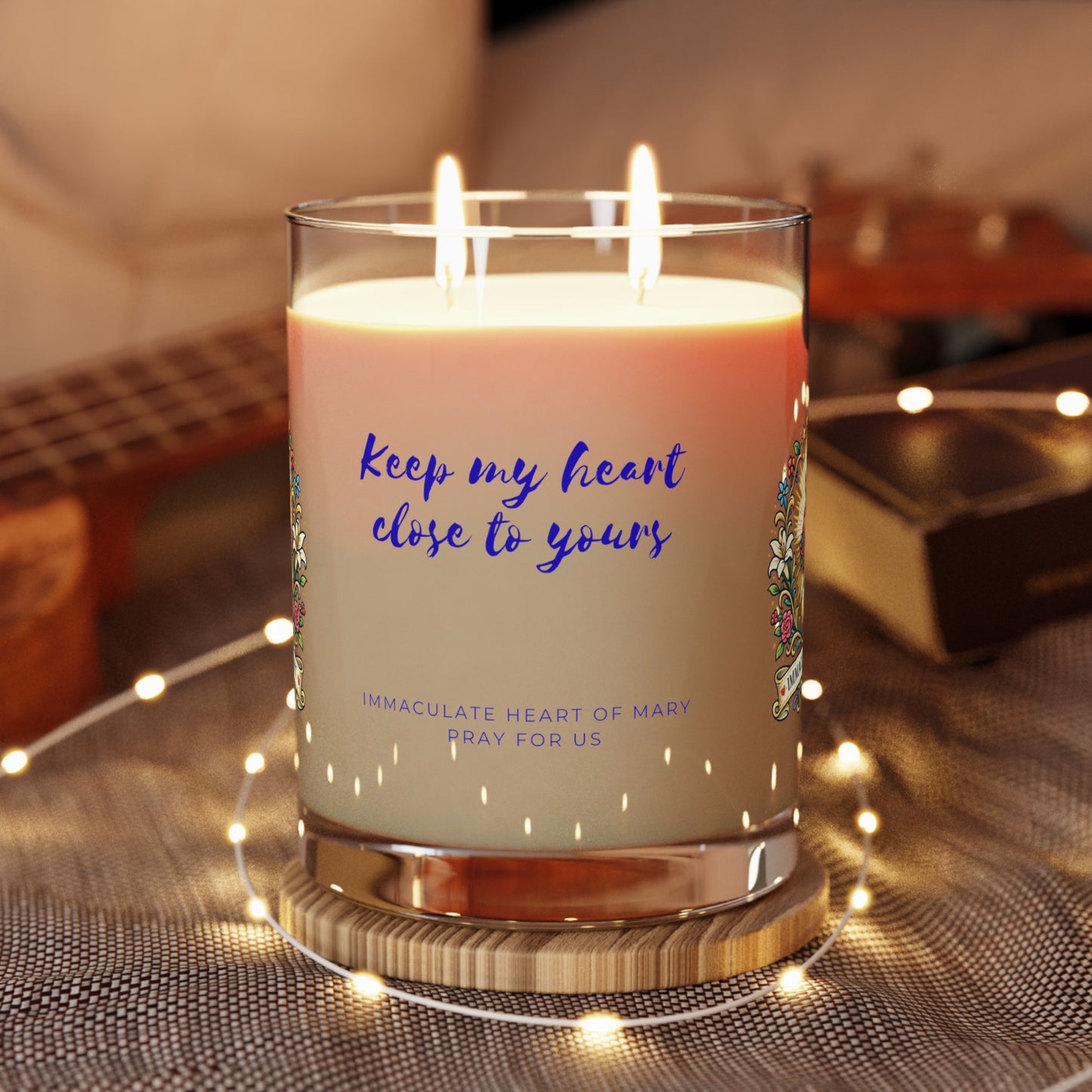 Immaculate Heart of Mary Prayer Candle — Catholic Folk Art Scented Soy Candle