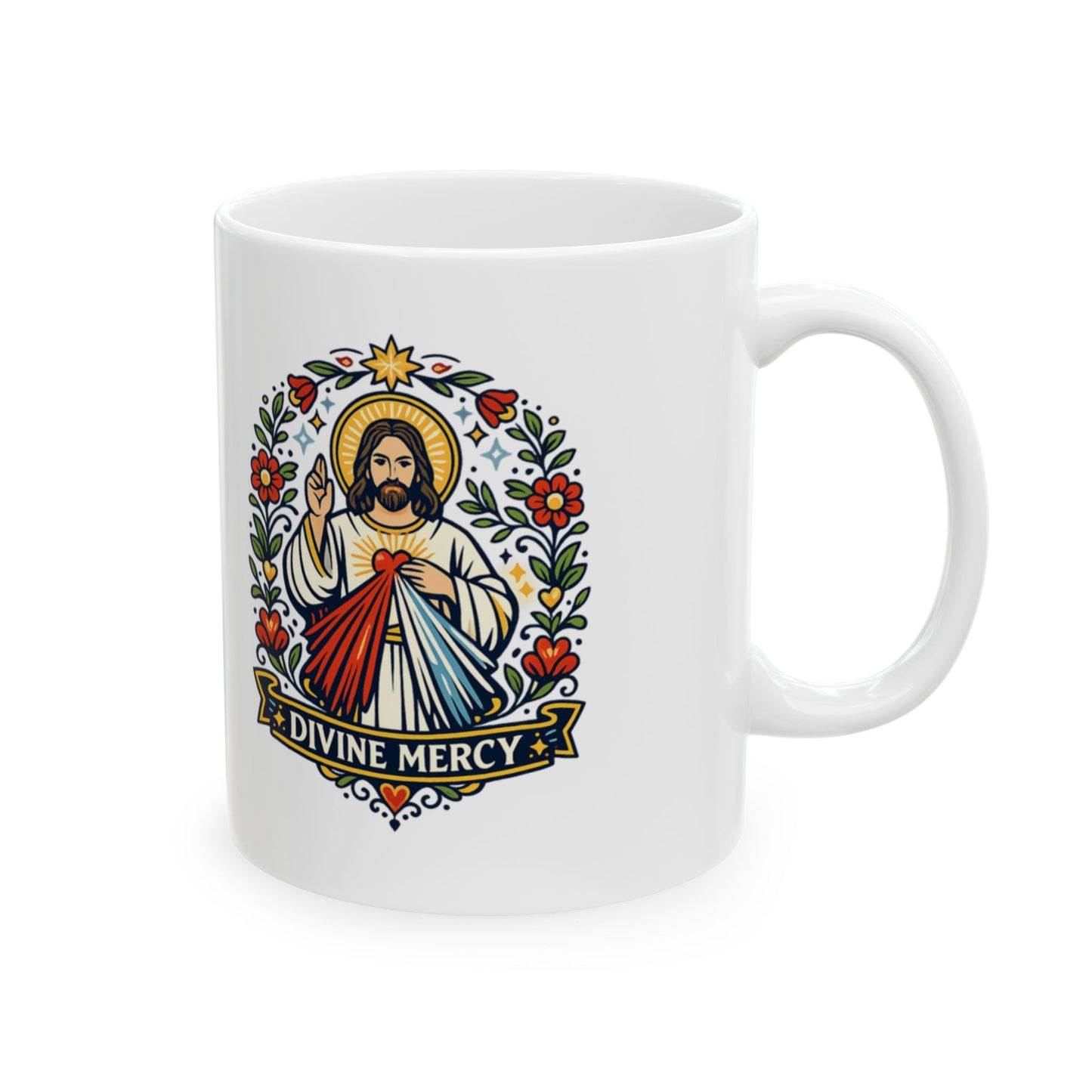 Divine Mercy Mug — "Merciful Jesus, I Trust in You" Ceramic Coffee Cup