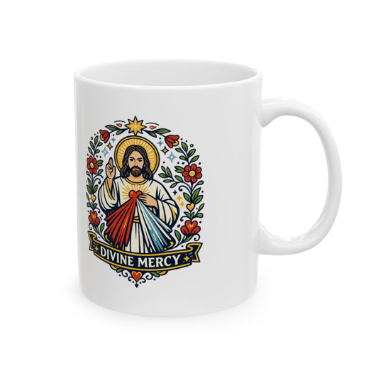 Divine Mercy Mug — "Merciful Jesus, I Trust in You" Ceramic Coffee Cup
