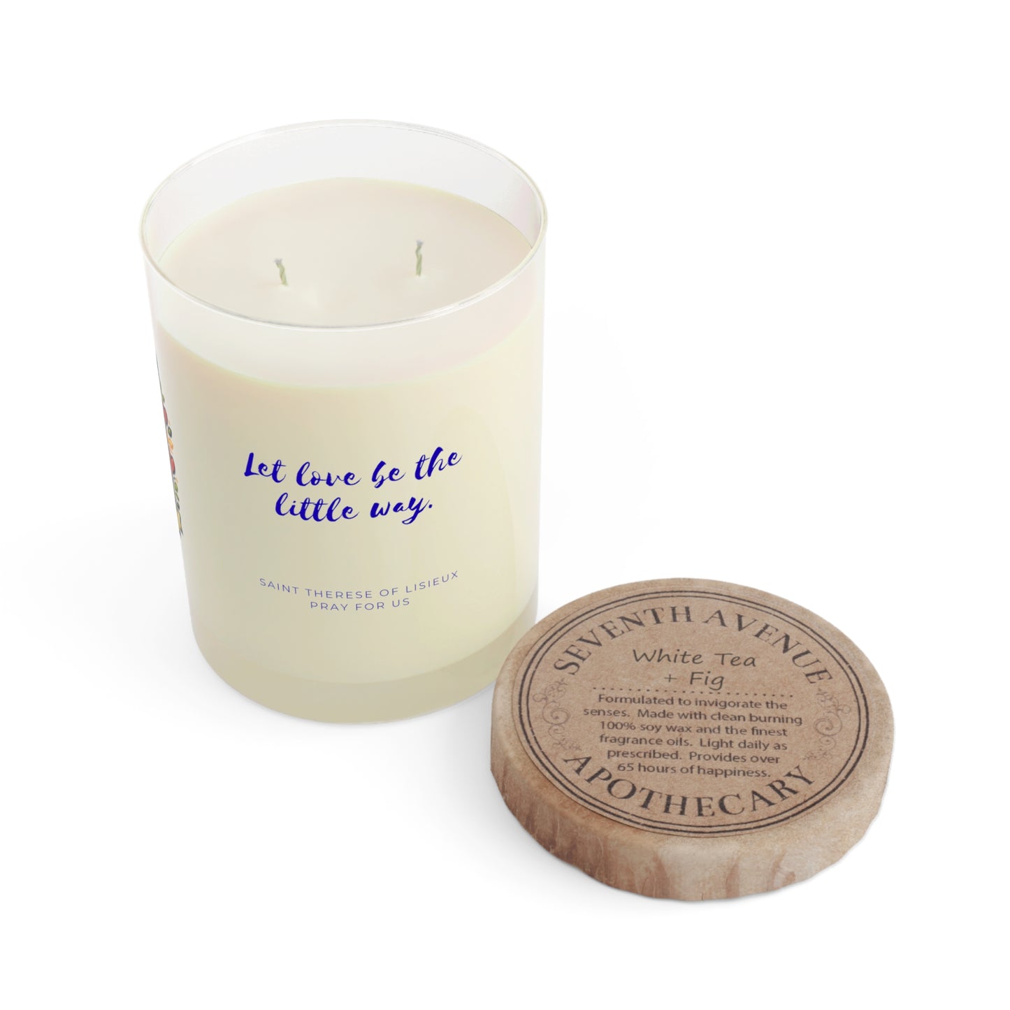 Saint Thérèse of Lisieux Prayer Candle — Catholic Folk Art Scented Soy Candle
