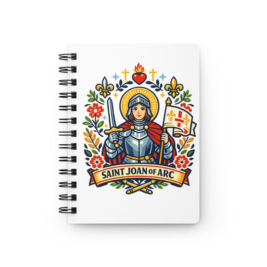 Saint Joan of Arc Spiral Journal — Catholic Folk Art Prayer Notebook