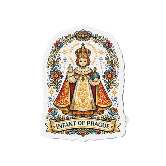 Infant of Prague Die-Cut Magnet — Catholic Folk Art Fridge Magnet