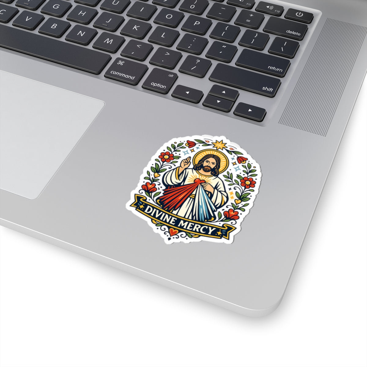 Divine Mercy Kiss-Cut Sticker — Catholic Folk Art Decal