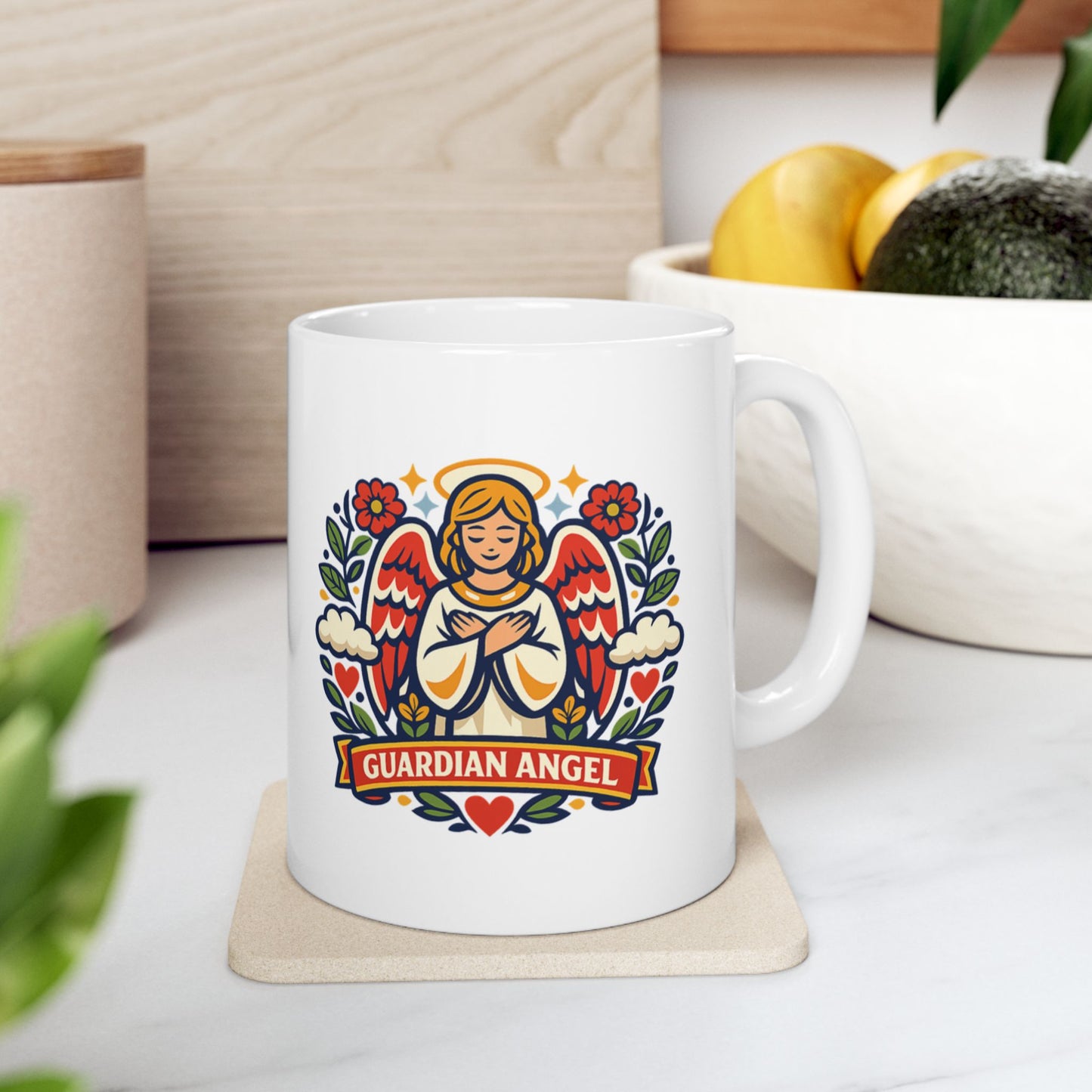 Guardian Angel Prayer Mug — "Guide Me, Guard Me, Stay Beside Me"