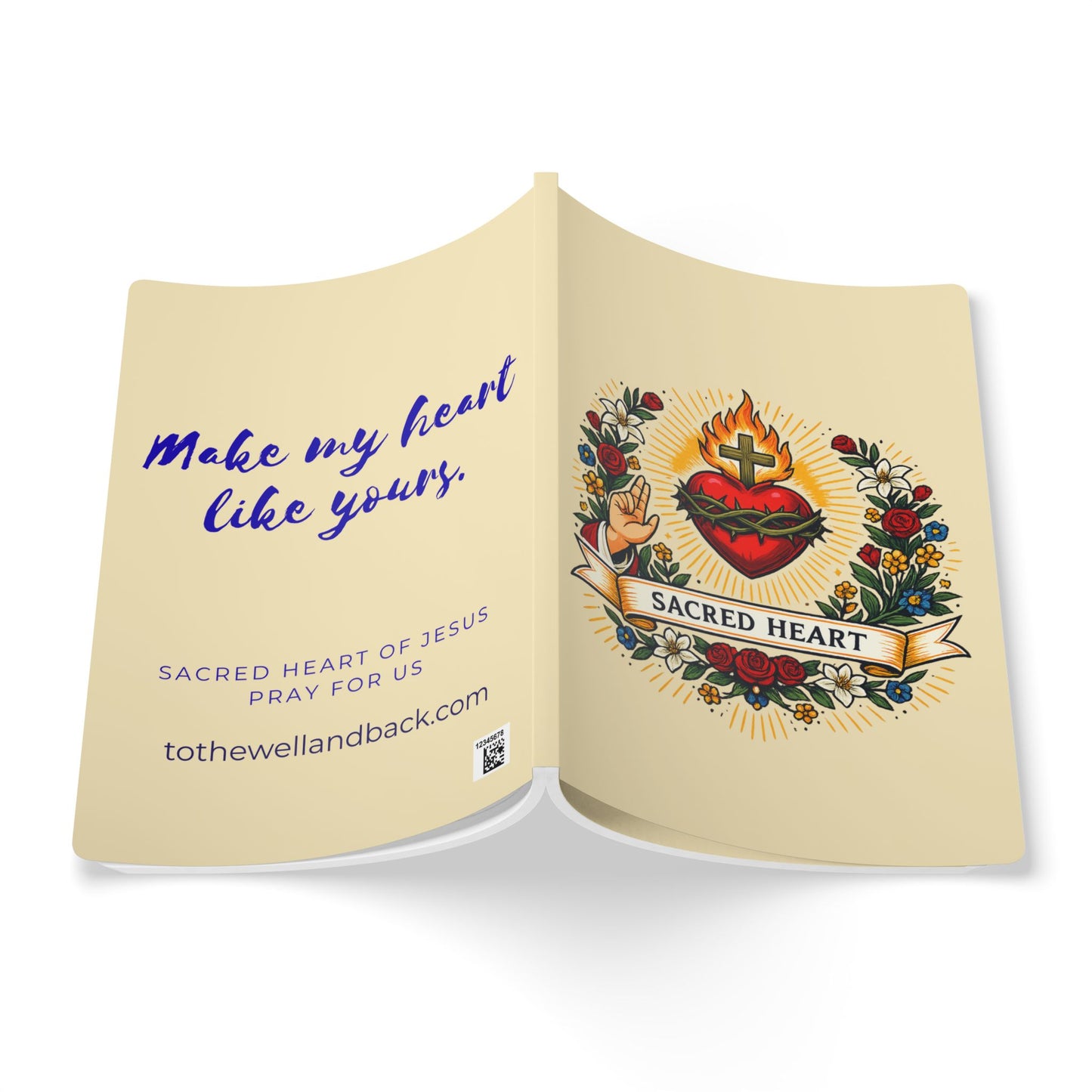 Sacred Heart of Jesus Softcover Journal — Catholic Folk Art Prayer Notebook