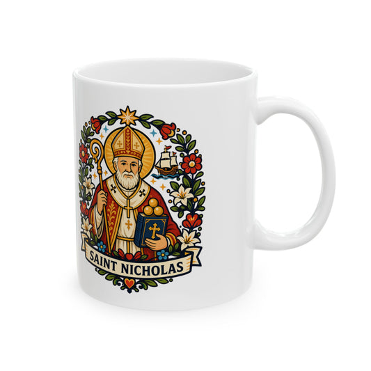 Saint Nicholas Ceramic Mug — Catholic Bishop & Gift-Giver