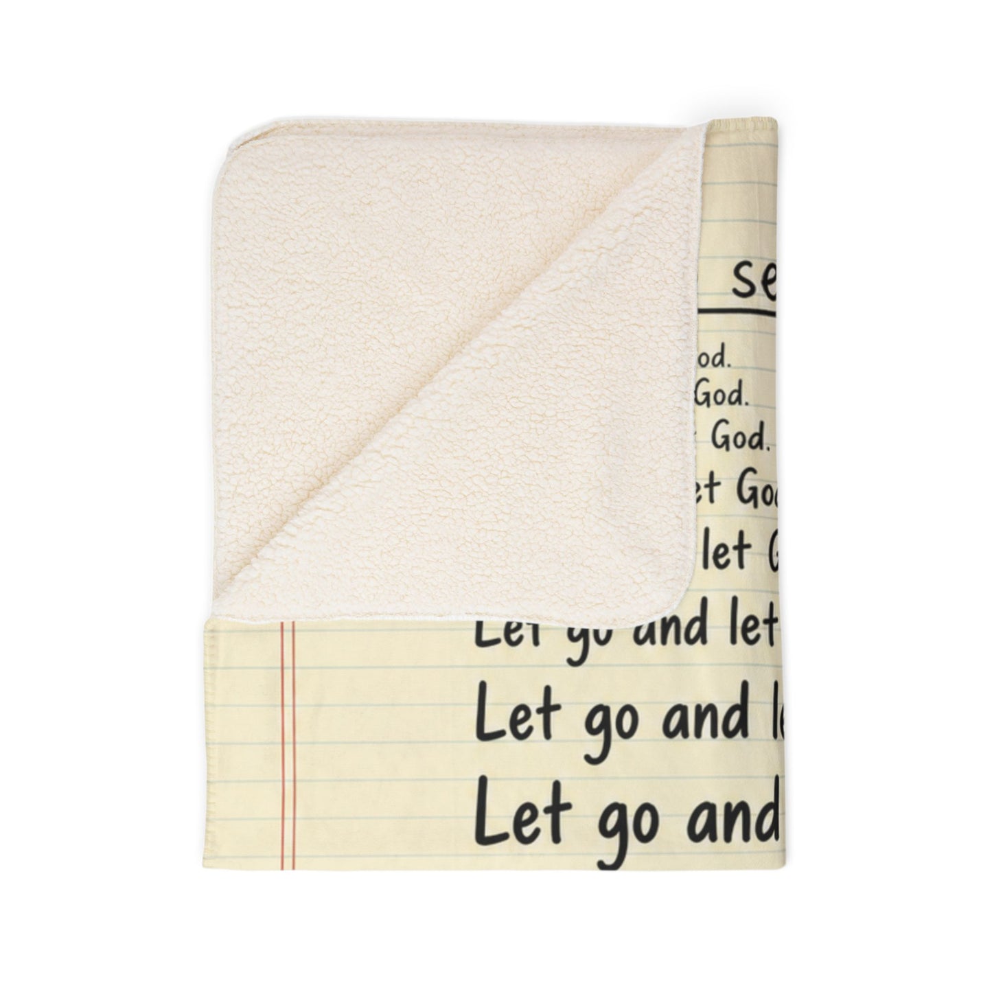 Fleece Sherpa Blanket — "Note to Self: Let Go and Let God" Inspirational Throw
