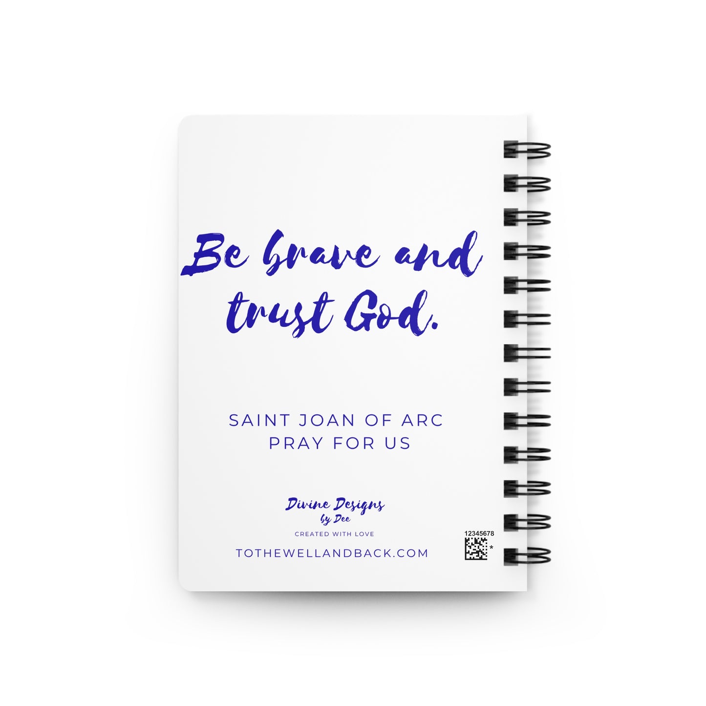 Saint Joan of Arc Spiral Journal — Catholic Folk Art Prayer Notebook