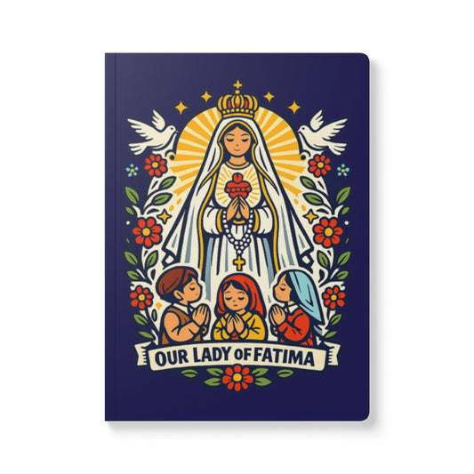 Our Lady of Fatima Softcover Journal — Catholic Folk Art Prayer Notebook