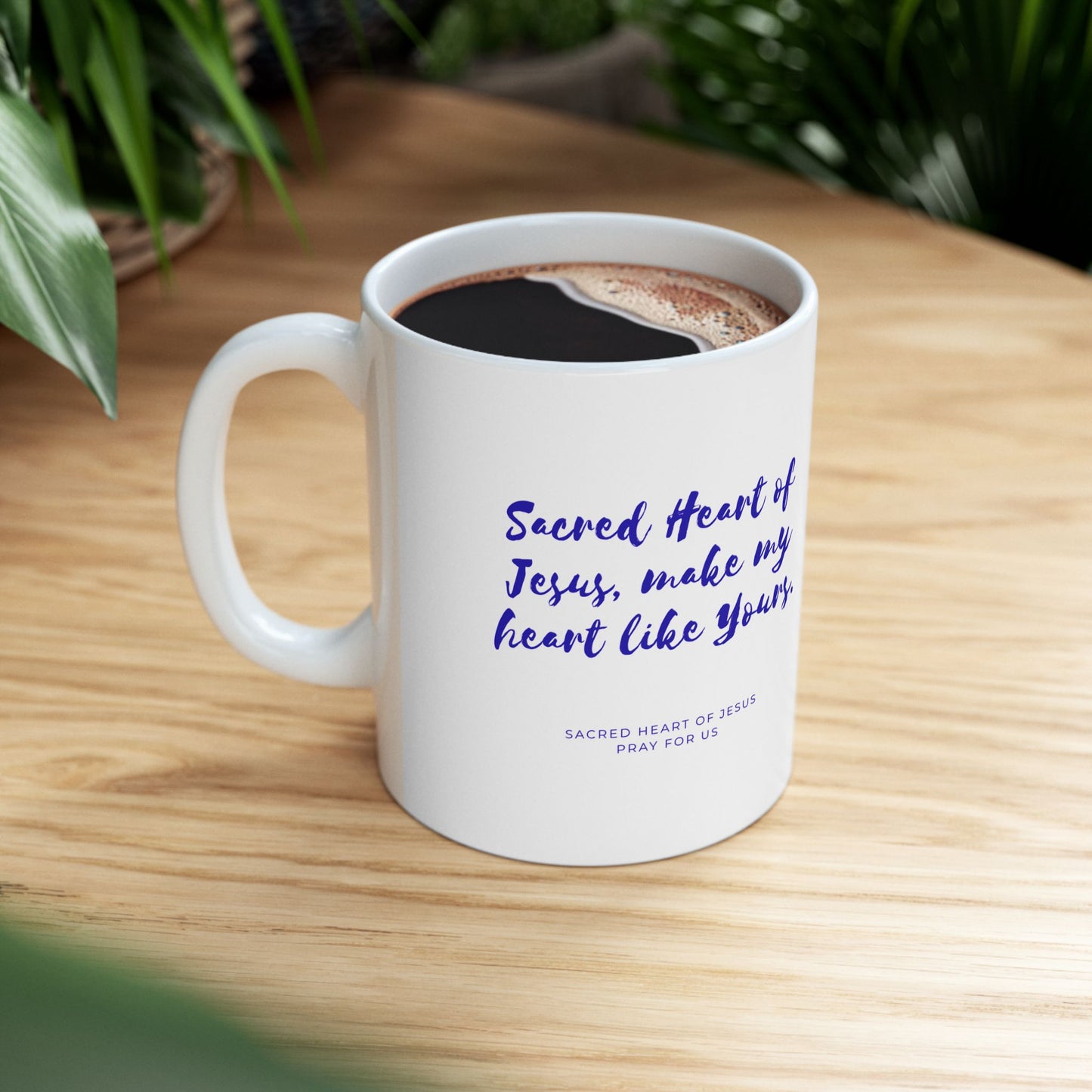 Sacred Heart of Jesus Ceramic Mug — Catholic Devotion Coffee Cup