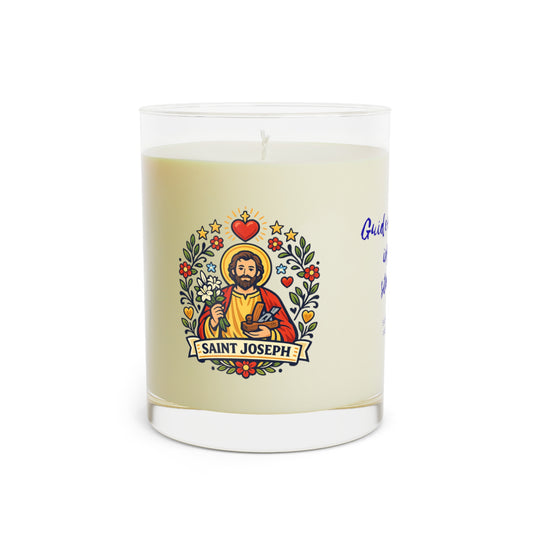 Saint Joseph Prayer Candle — Catholic Folk Art Scented Soy Candle