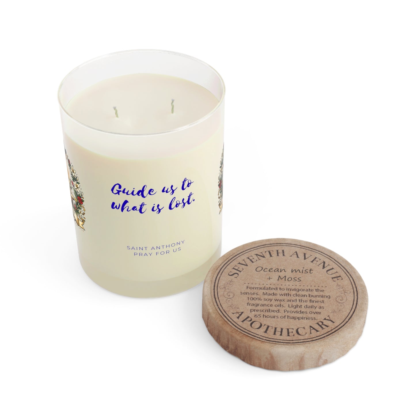 Saint Anthony Prayer Candle — Catholic Folk Art Scented Soy Candle