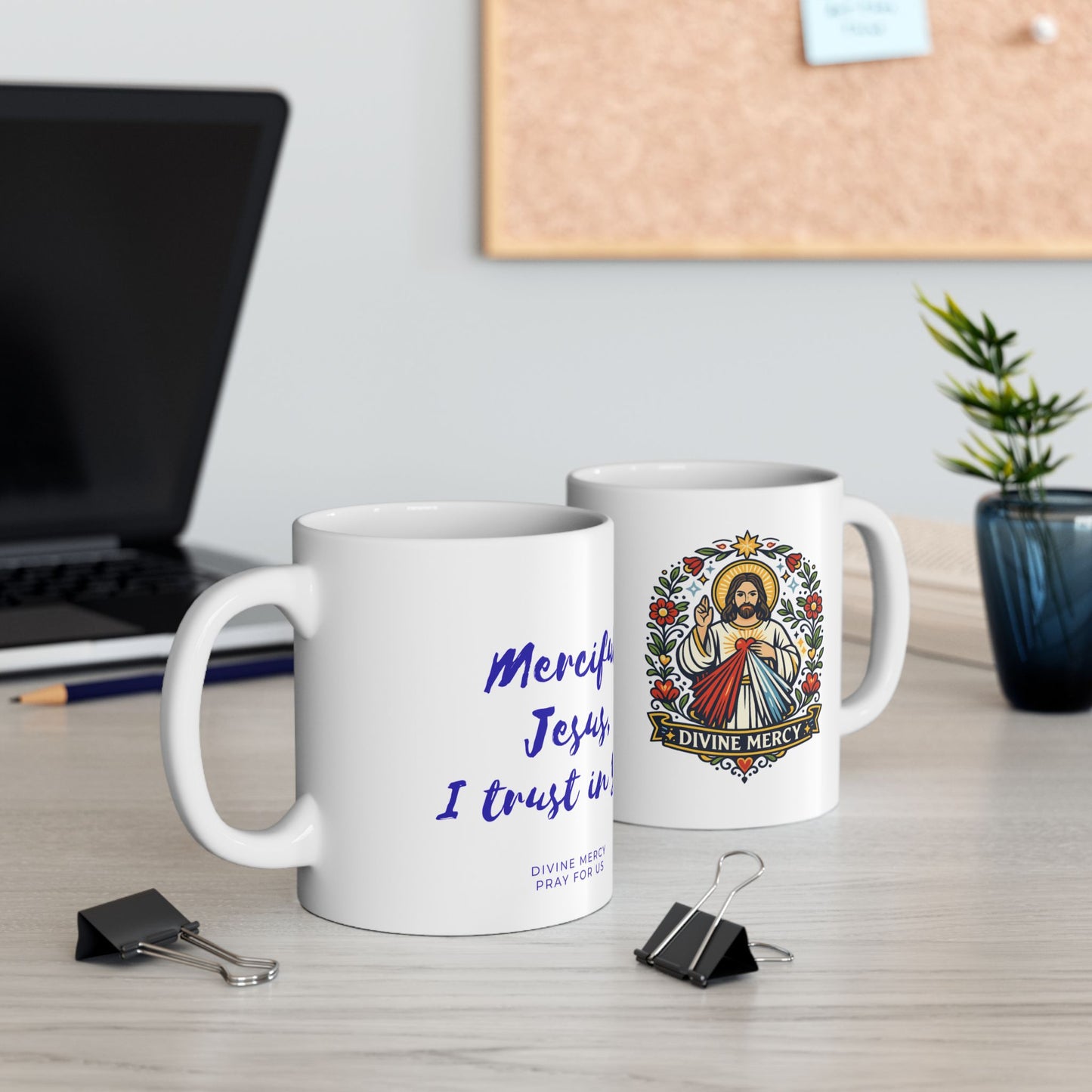 Divine Mercy Mug — "Merciful Jesus, I Trust in You" Ceramic Coffee Cup