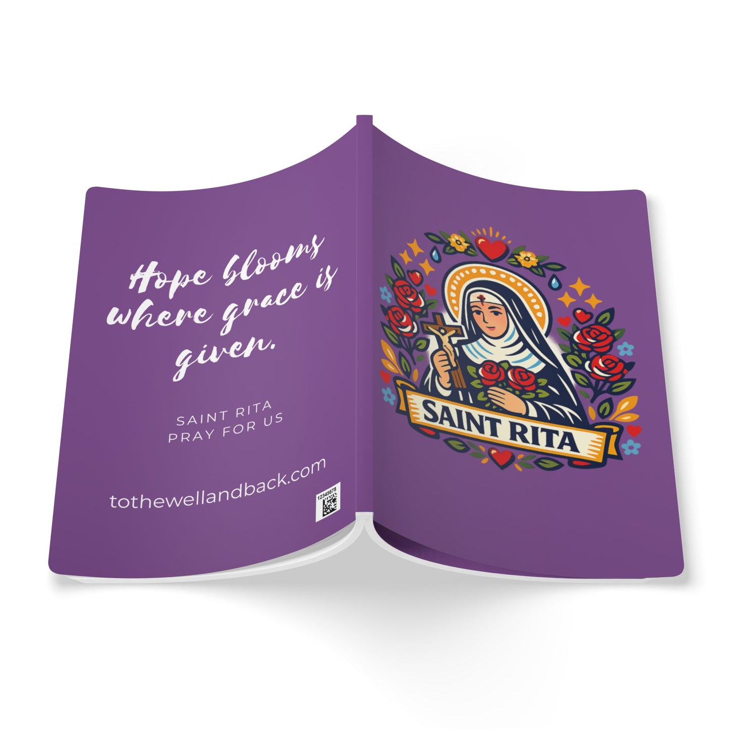 Saint Rita of Cascia Softcover Journal — Catholic Folk Art Prayer Notebook