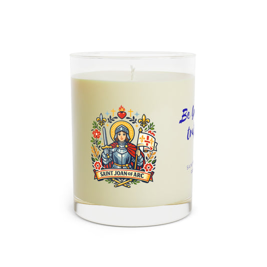 Saint Joan of Arc Prayer Candle — Catholic Folk Art Scented Soy Candle