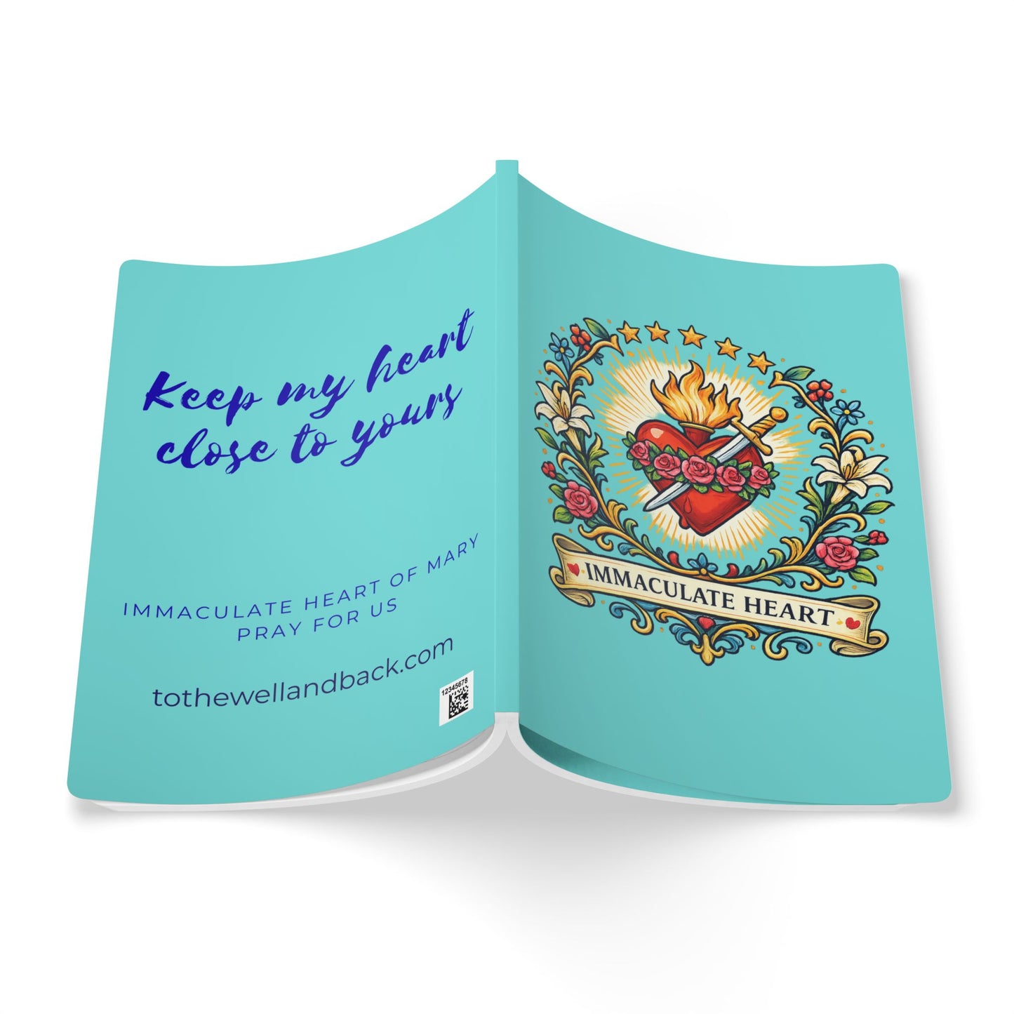 Immaculate Heart of Mary Softcover Journal — Catholic Folk Art Prayer Notebook