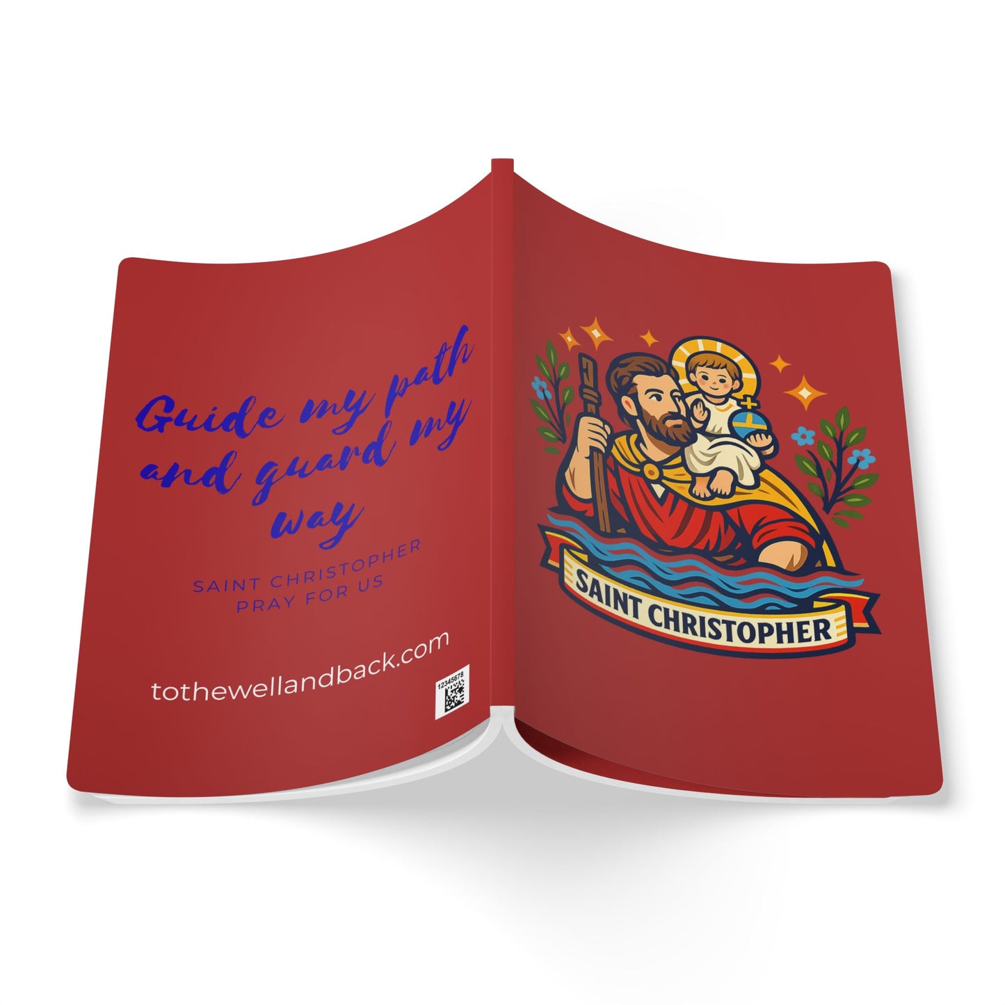 Saint Christopher Softcover Journal — Catholic Folk Art Prayer Notebook