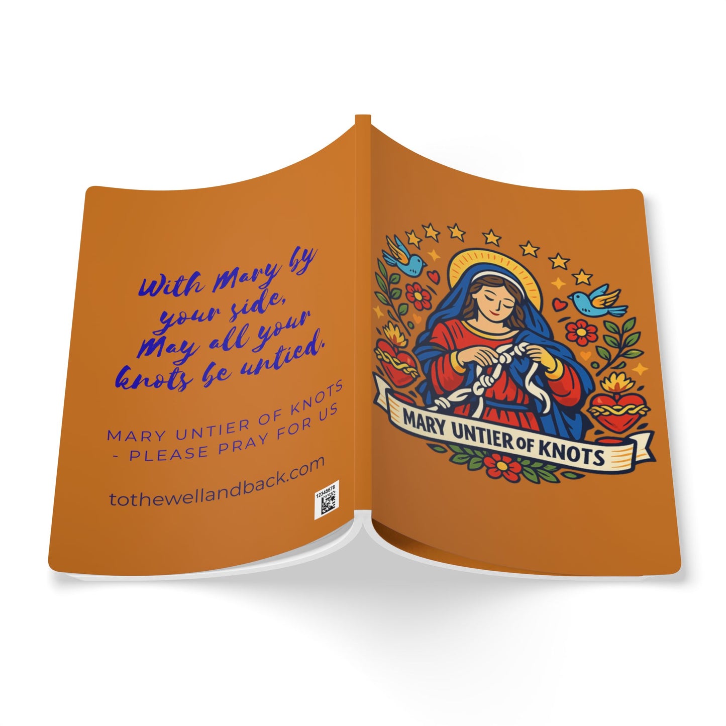 Mary Untier of Knots Softcover Journal — Catholic Folk Art Prayer Notebook